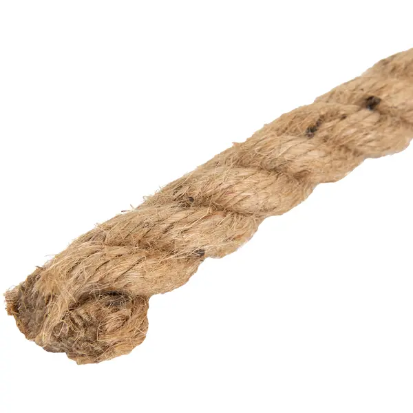 Веревка джутовая 12 мм цвет бежевый, 20 м/уп. веревка джутовая 14 мм коричневый на отрез