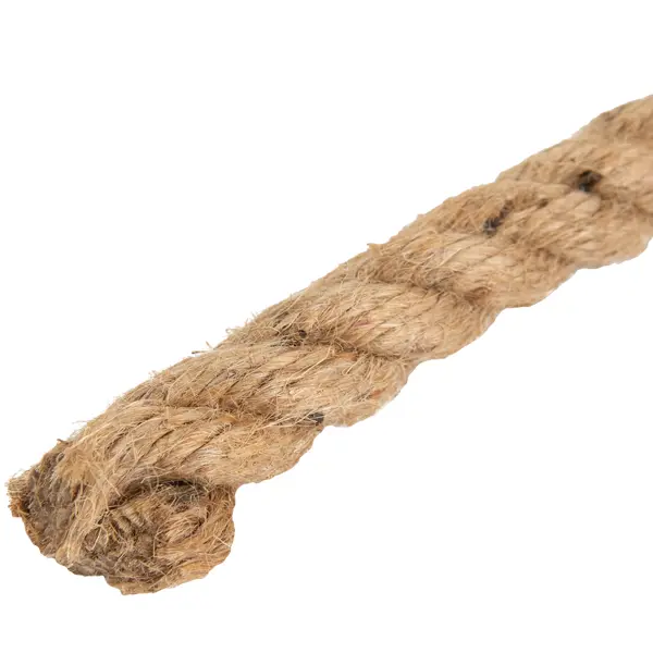 Веревка джутовая 14 мм цвет бежевый, 20 м/уп. джутовая декоративная веревка для рукоделия остров сокровищ