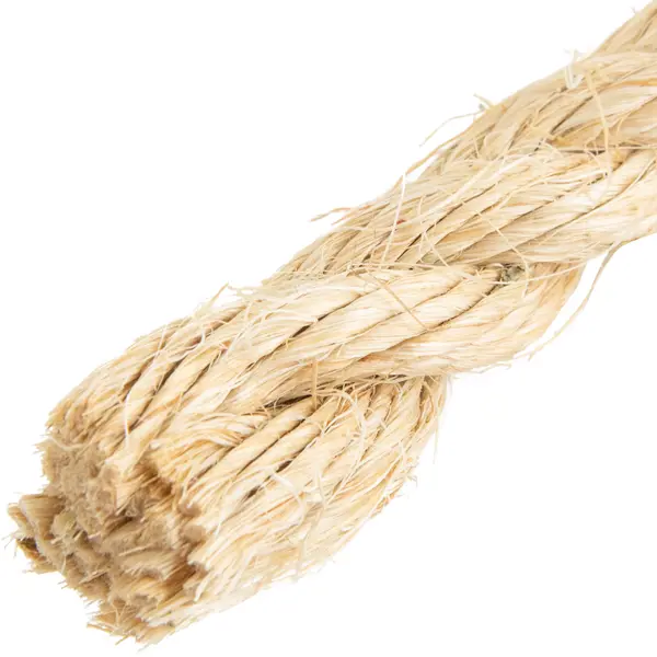 Веревка сизалевая 19 мм цвет бежевый, на отрез сизалевая крученая веревка стройбат