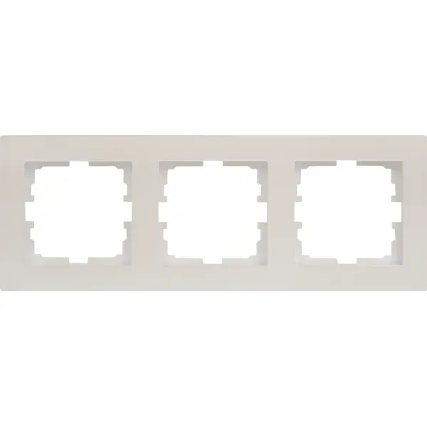 Рамка для розеток и выключателей Lezard Vesna 3 поста горизонтальная цвет жемчужный белый перламутровый горизонтальная двойная рамка lezard