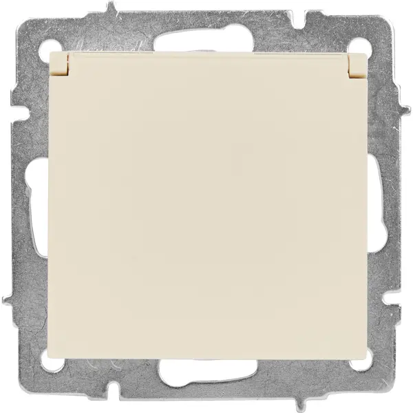 Розетка Lezard Vesna с заземлением с крышкой цвет кремовый розетка компьютерная lezard vesna кремовый