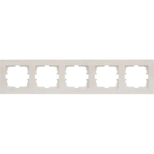 Рамка для розеток и выключателей Lezard Vesna 5 постов горизонтальная цвет жемчужный белый перламутровый розетка lezard vesna с защитой от детей жемчужный белый перламутровый