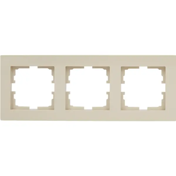 Рамка для розеток и выключателей Lezard Vesna 3 поста горизонтальная цвет кремовый горизонтальная двойная рамка lezard
