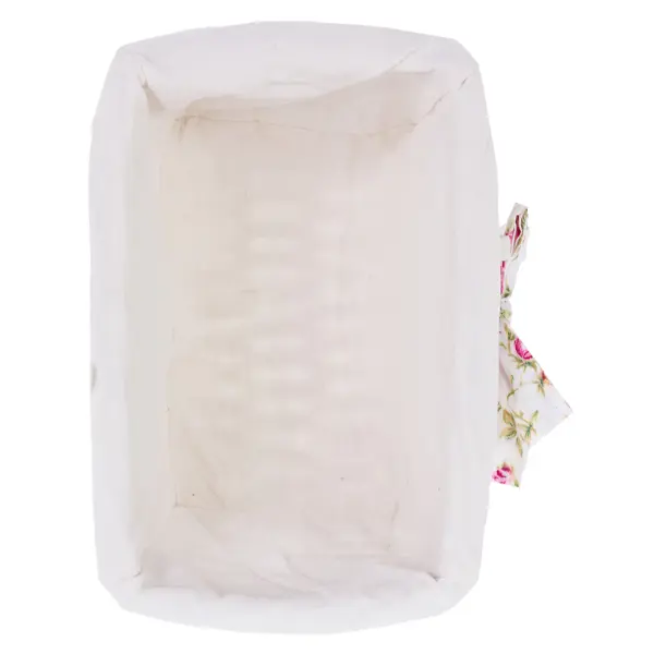 фото Корзина ива с декоративным чехлом 25x14x17 см плетенье цвет белый storidea