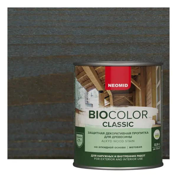 фото Пропитка для древесины neomid bio color classic new 2020 матовая цвет палисандр 0.9 л