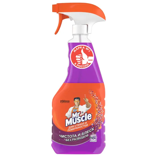 Средство для мытья окон Mr.Muscle лаванда 500 мл средство для мытья пола synergetic горная лаванда концентрат 750 мл