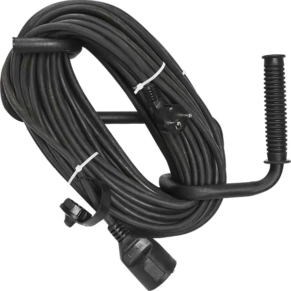 Удлинитель-шнур Защита Про 1 розетка с заземлением 3х1.5 мм 40 м цвет черный шнур сетевой с заземлением 16 a 1 5 м чёрный