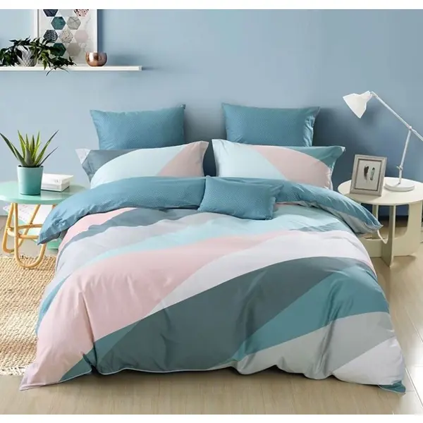 фото Комплект постельного белья mona liza nordic двуспальный сатин сине-голубой