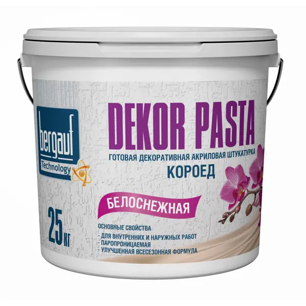 Штукатурка декоративная Dekor Pasta Короед, 25 кг штукатурка декоративная dekor pasta короед 25 кг