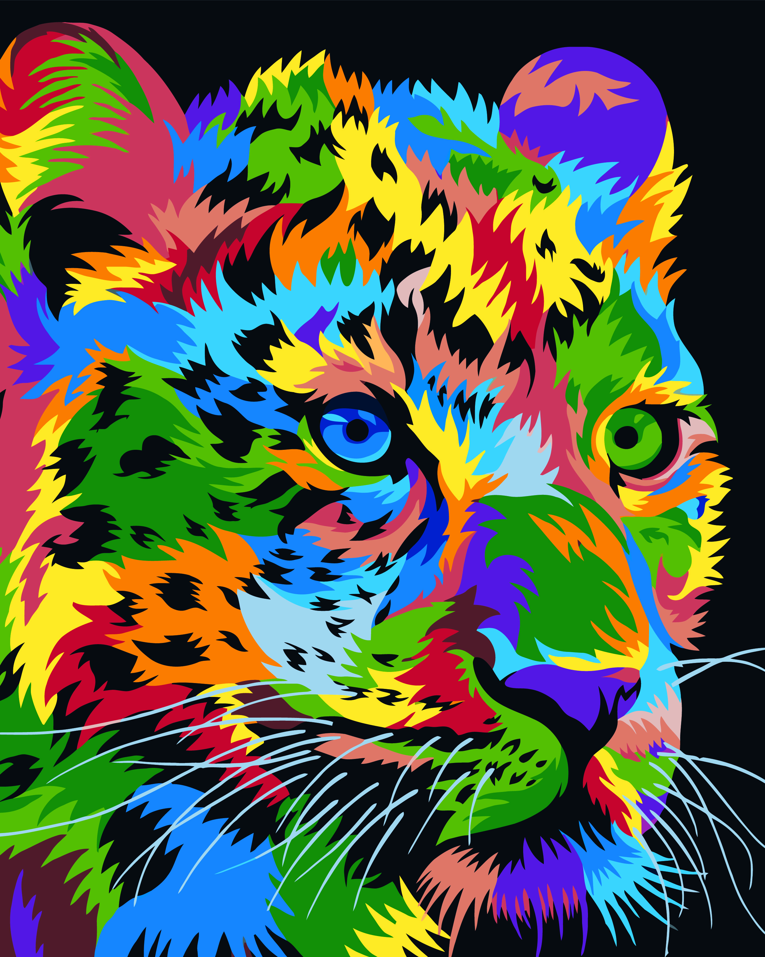 Алмазная мозаика леопард 40х50 цвета