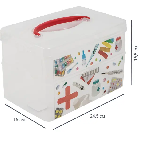 Коробка Multi Box 24.5x16x16.5 см 2 секции полипропилен с крышкой цвет прозрачный