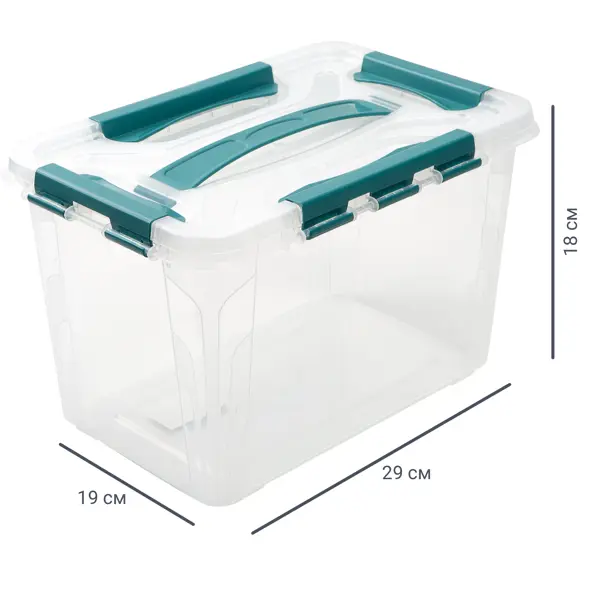 Ящик для хранения Grand Box 29x19x18 см 6.65 л пластик с крышкой цвет прозрачный портативный складной удочка carrier холст удочкой инструменты хранения сумка рыболовные снасти