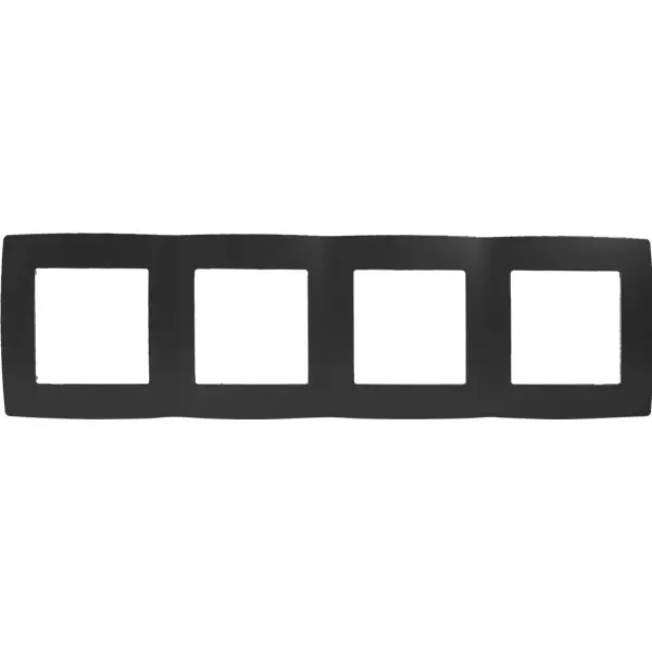 Рамка для розеток и выключателей Эра 12-5004-05 4 поста цвет черный рамка на 3 поста эра 12 5003 22 12 оранжевый б0019405