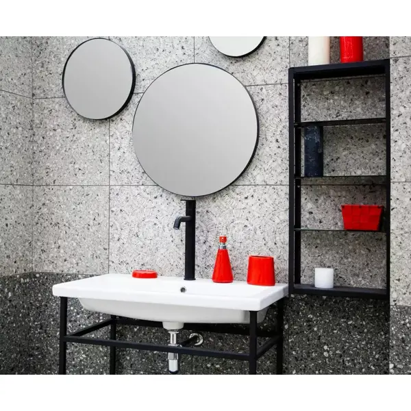 фото Стеллаж для ванной март ferro 36x85 см цвет чёрный