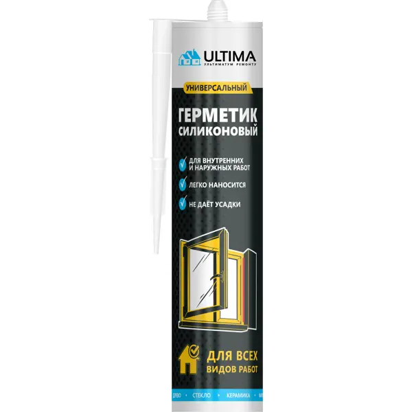 Герметик силиконовый Ultima универсальный цвет черный 280 мл универсальный силиконовый герметик stayer