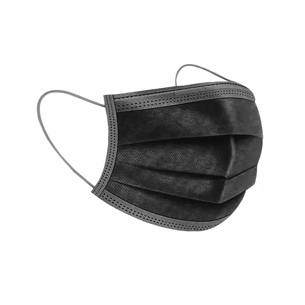Маска гигиеническая трехслойная одноразовая черная, 50 шт. гигиеническая защитная маска maskin