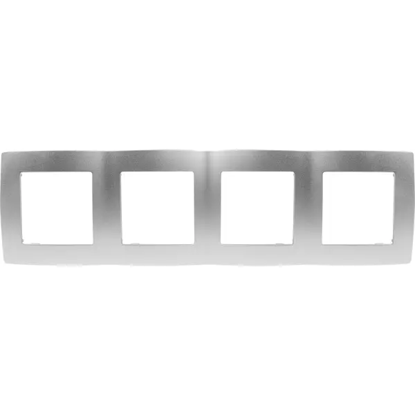 Рамка для розеток и выключателей Эра 12-5004-03 4 поста цвет серый