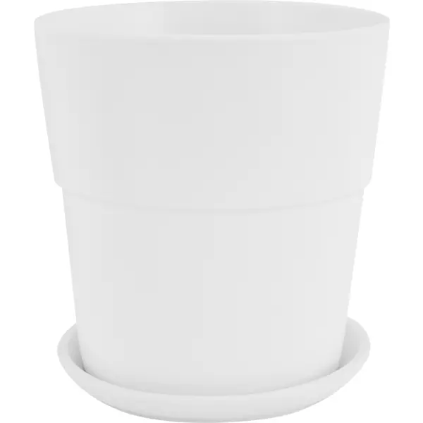 Горшок Уайт ø15 h16 см v1.7 л с поддоном керамика белый сушилка для столовых приборов с поддоном martika 20x18x17 см полипропилен белый