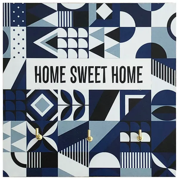 Ключница Home Sweet Home цвет синий 12x12см ключница дерево филин чёрная зеркальная 6х22 3х29 5 см