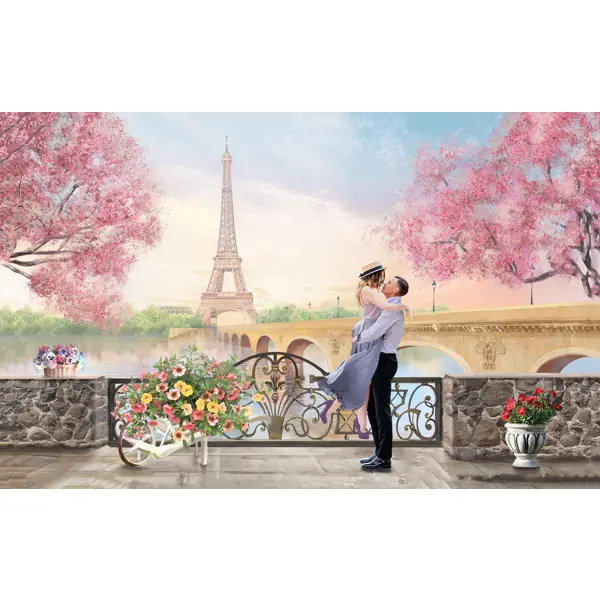 Картина на холсте Париж. Свидание 60x100 см