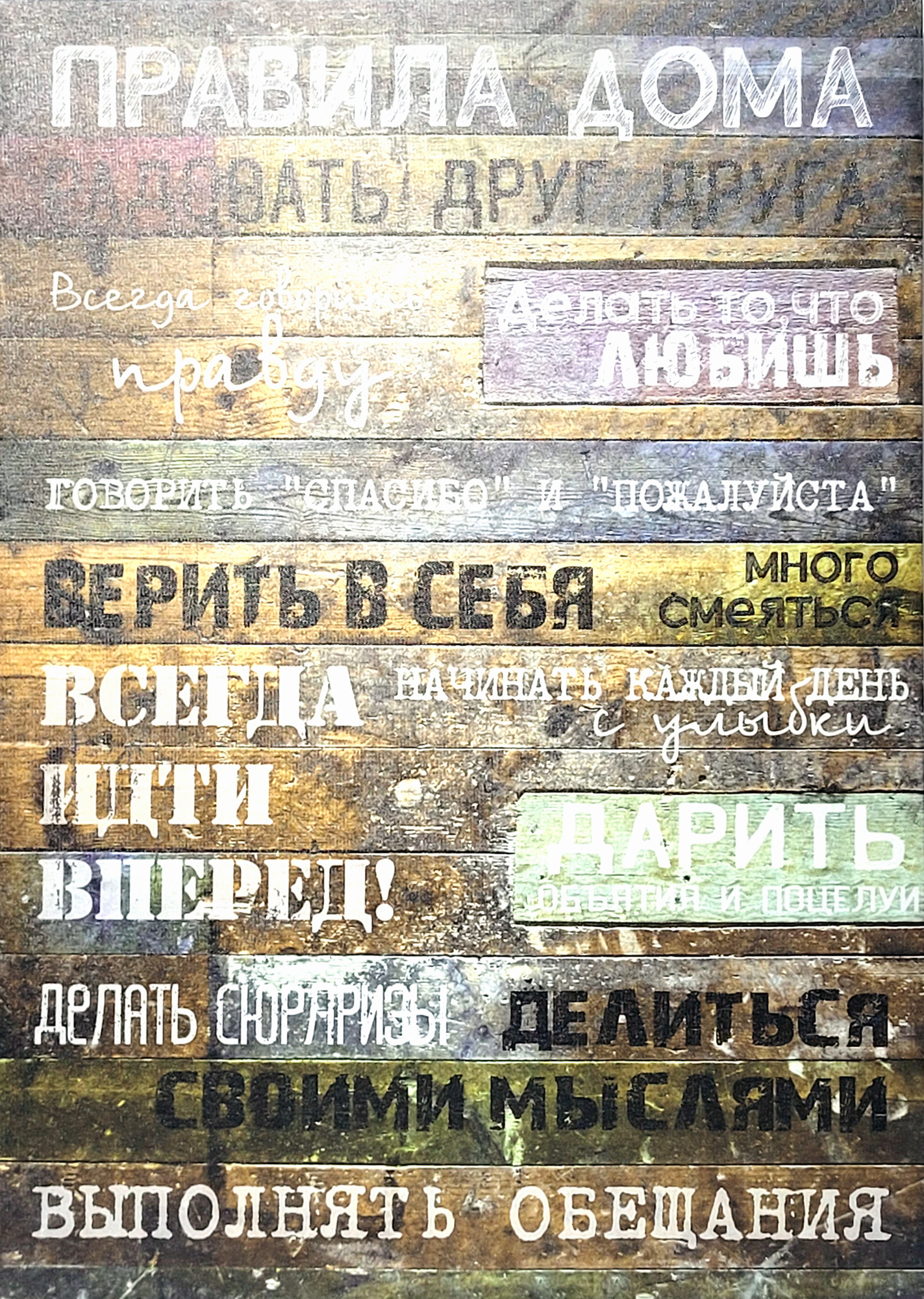 Картина на холсте Правила дома 50x70 см цвет холодный по цене 787 ₽/шт.  купить в Оренбурге в интернет-магазине Леруа Мерлен