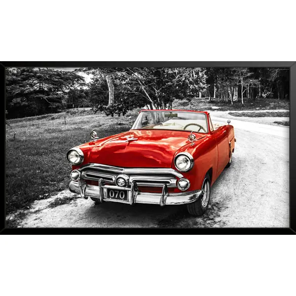 Картина в раме Красный кабриолет 60x100 см картина без рамы 50х70 см байкер