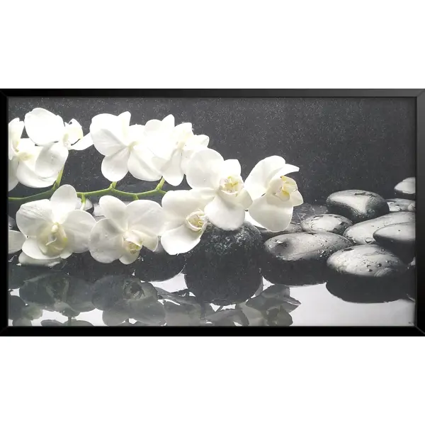 Картина в раме Белые орхидеи 60x100 см картина в раме ласточкино гнездо 60x100 см
