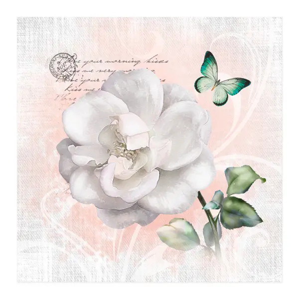 Картина на холсте Белый цветок 30x30 см бабочка цветок стиль металл резка die diy альбом альбом бумага поделки декор