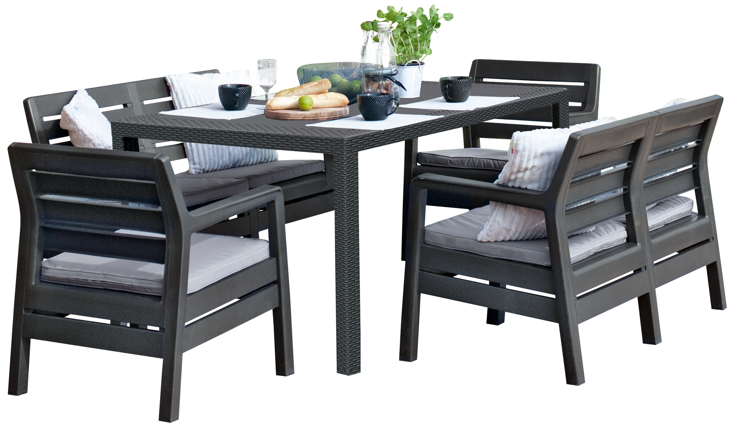 5 piece low dining setting