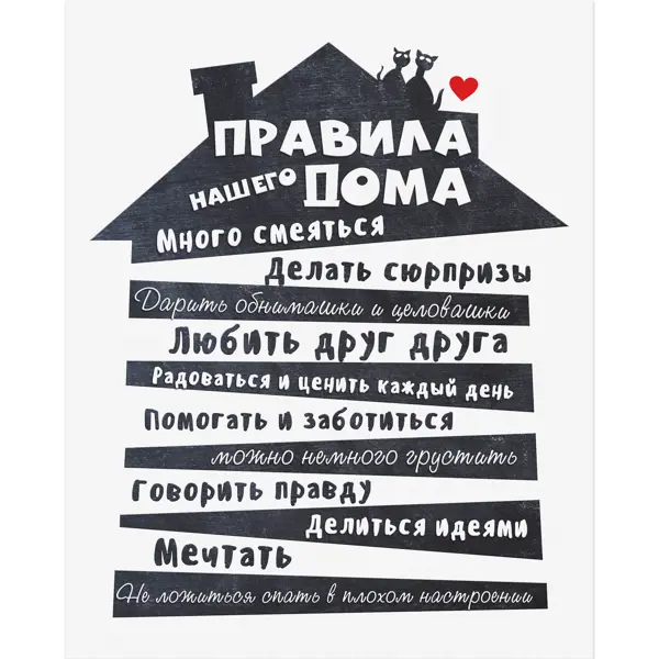 Картина на холсте Постер-лайн Правила дома 40x50 см картина на холсте постер лайн заповеди семьи 40x50 см