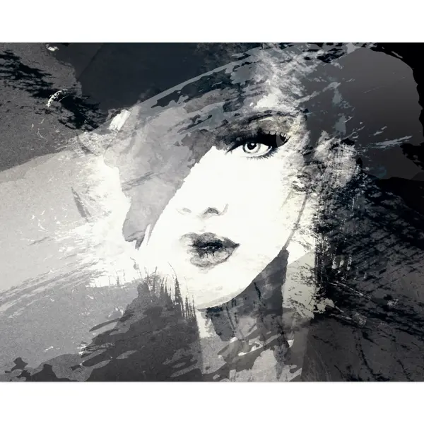 Картина на холсте Постер-лайн Девушка ч/б 40x50 см картина на холсте постер лайн девушка с рыбами 40x60 см