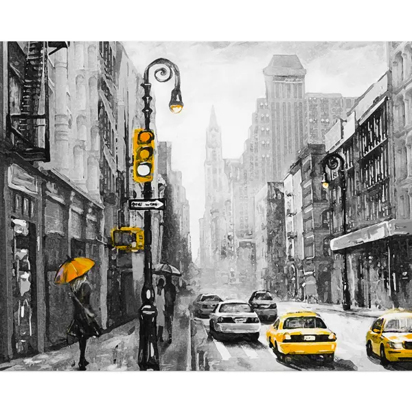 Картина на холсте Постер-лайн Желтое такси 40x50 см картина на холсте постер лайн лондон 40x50 см