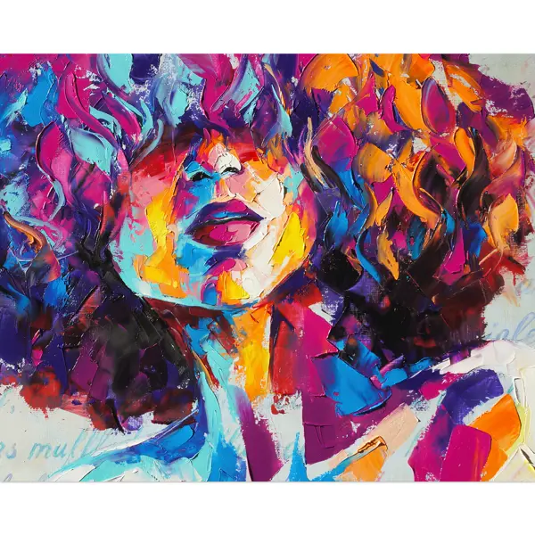 Картина на холсте Постер-лайн Девушка (мазки) 40x50 см картина на холсте постер лайн девушка в шляпе 40x60 см