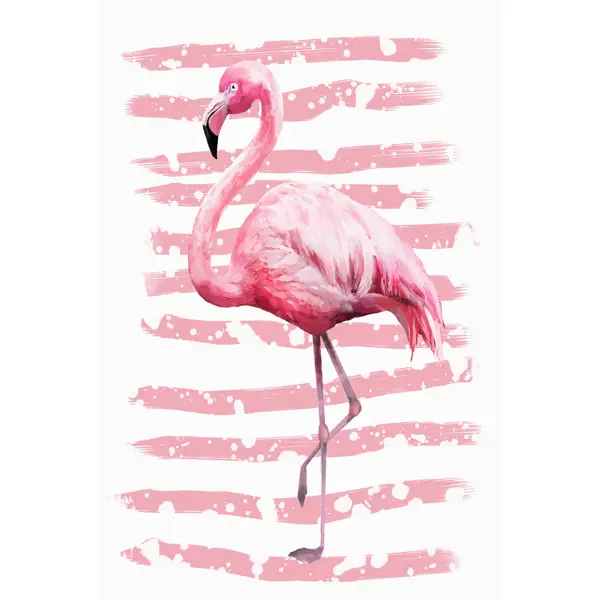Картина на холсте Постер-лайн Розовый фламинго 40x60 см картина на холсте фламинго 30x30 см