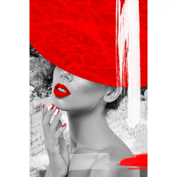 Картина на холсте Постер-лайн Девушка в шляпе 40x60 см декобокс 40х50 см девушка в маске