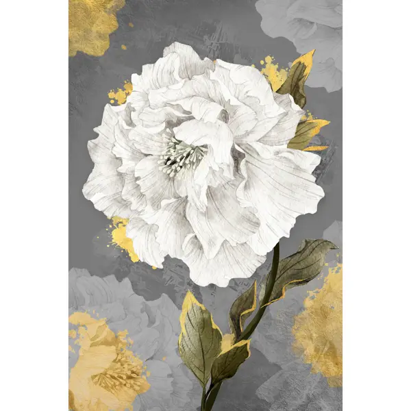 Картина на холсте Постер-лайн Белый цветок 1 40x60 см картина на холсте постер лайн розовый фламинго 40x60 см