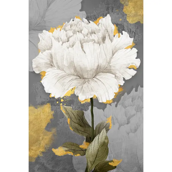 Картина на холсте Постер-лайн Белый цветок 40x60 см картина на холсте постер лайн листья монстеры 40x60 см