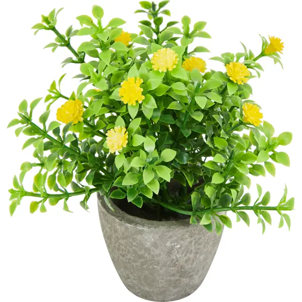 Искусственное растение оксалис 9x9 см желтый ПВХ уют растение аквариумное осот зелено желтый 12 см