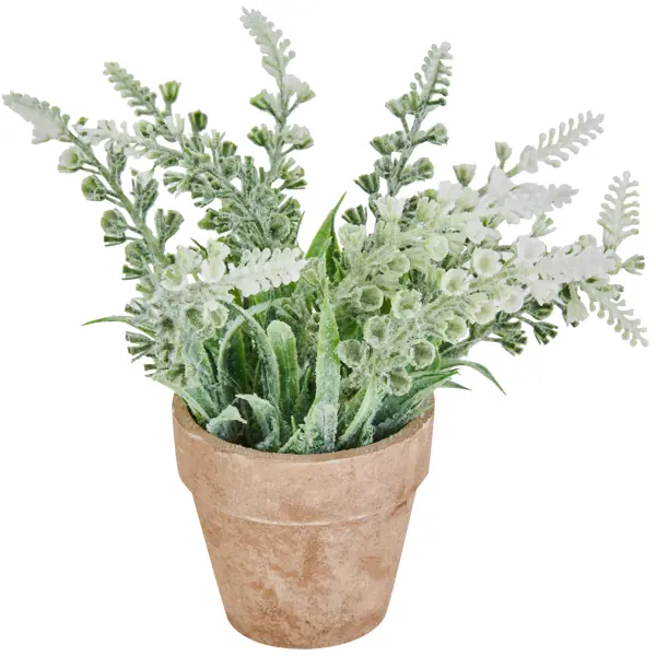 Искусственное растение 12x12 см белый ПВХ растение искусственное лаванда 30 см зелёный