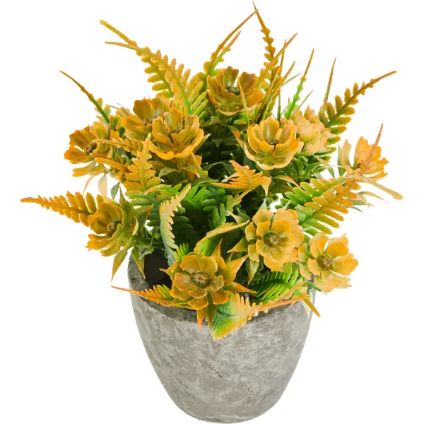 Искусственное растение декоративно-лиственное 8x8 см оранжевый ПВХ искусственное растение суккулент h14 см