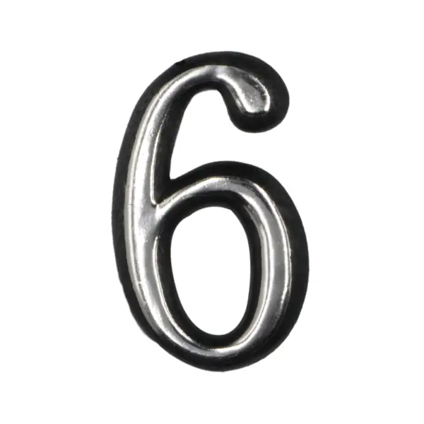 Цифра «6» самоклеящаяся 50 мм пластик цвет хром прописи пишем буквы и цифры