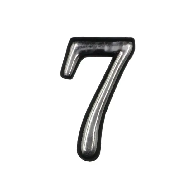 Цифра «7» самоклеящаяся 50 мм пластик цвет хром самоклеящаяся ручка для дверей мультидом