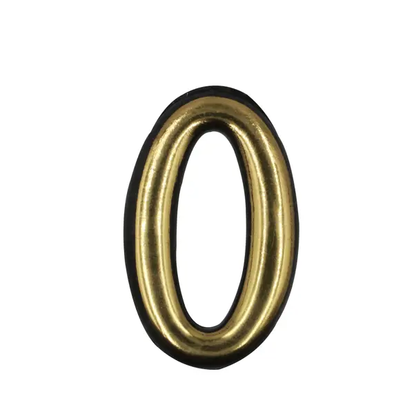 фото Цифра «0» самоклеящаяся 50 мм пластик цвет золото без бренда