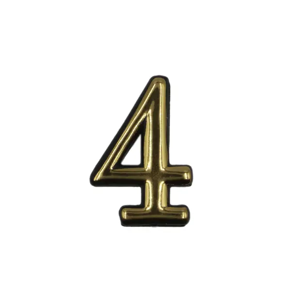 Цифра «4» самоклеящаяся 50 мм пластик цвет золото свеча в торт на шпажке воздушная звездочка цифра 9 3 5 см золото