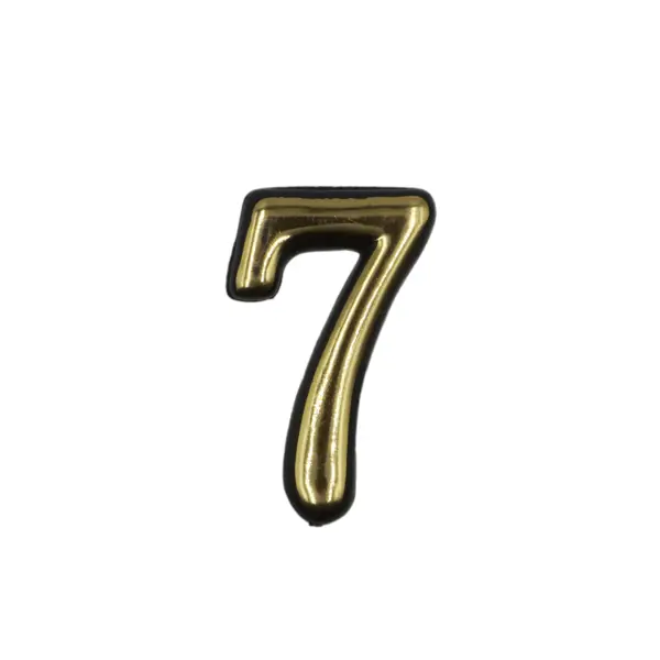Цифра «7» самоклеящаяся 50 мм пластик цвет золото свеча в торт на шпажке воздушная звездочка цифра 3 3 5 см золото
