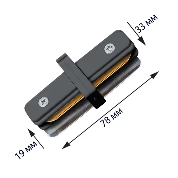 фото Коннектор для соединения трековых шинопроводов volpe ubx-q122 g11 прямой внутренний цвет черный
