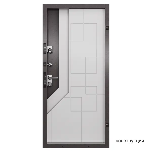 фото Дверь входная металлическая, термо, 950 мм, левая, цвет ринго белый torex