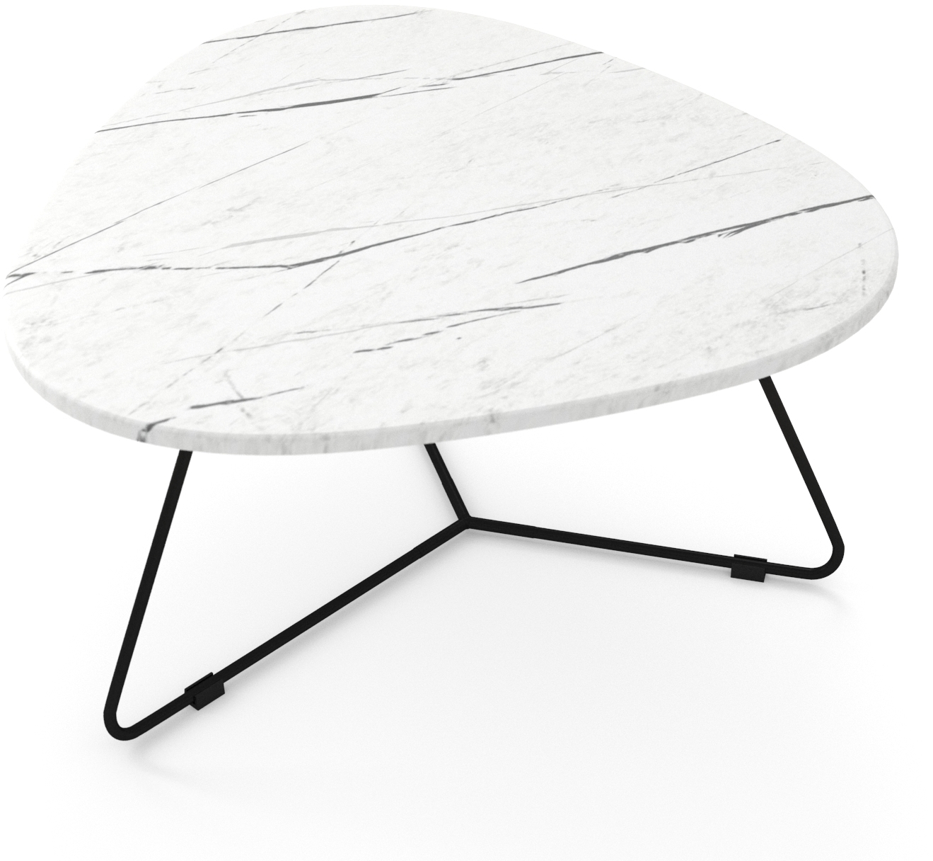Журнальный столик треугольный Lavaris 69.5х68.5 см Фьорд Белый мрамор в .