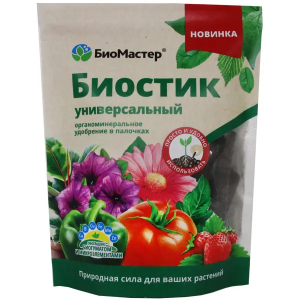 Удобрение органоминеральное Биостик палочки 250 г удобрение geolia органоминеральное для овощных культур универсальное 2 кг