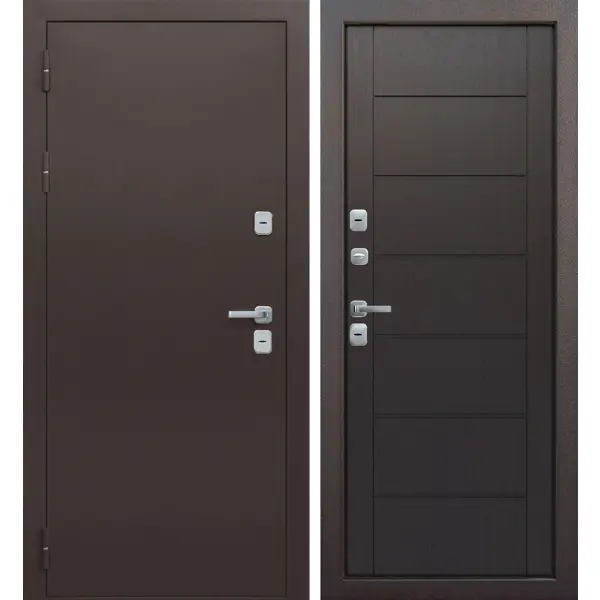 фото Дверь входная металлическая изотерма 860x2050 мм левая цвет темный кипарис ferroni